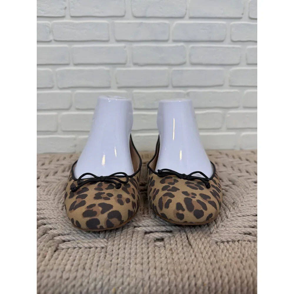 Jack Rogers Leopard Print Ballet Flats Suede Leather Size 7.5